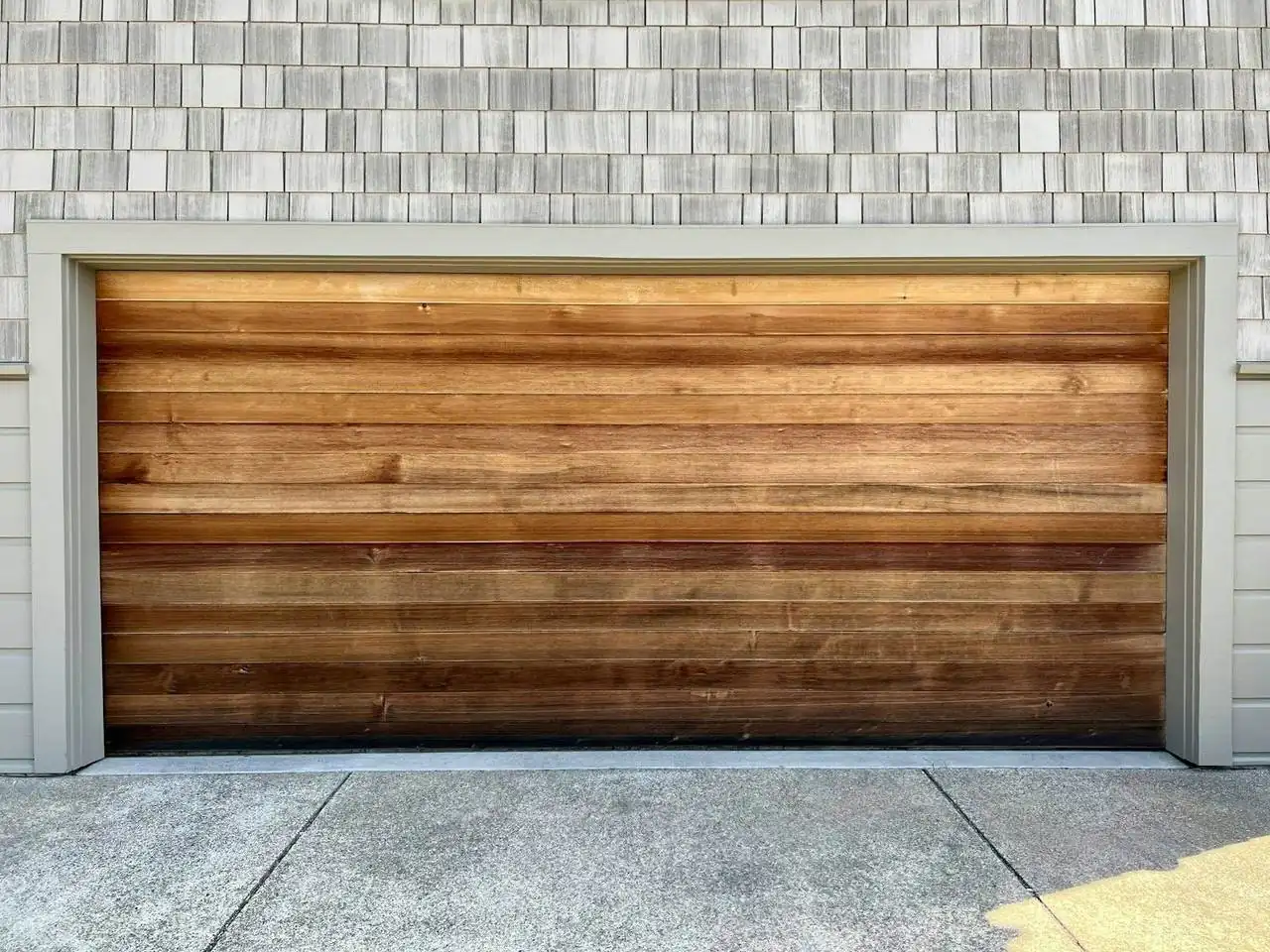 Wood garage door installation by Mike's Garage Door Repair Loveland